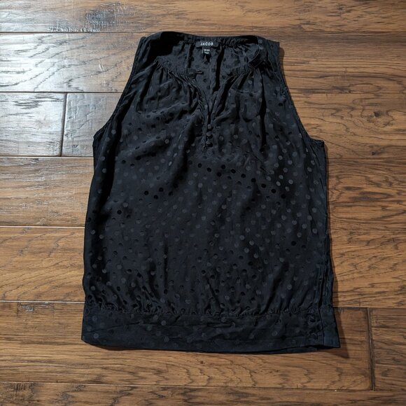Jacob sleeveless silk polka dot top black size XS - Picture 6 of 16